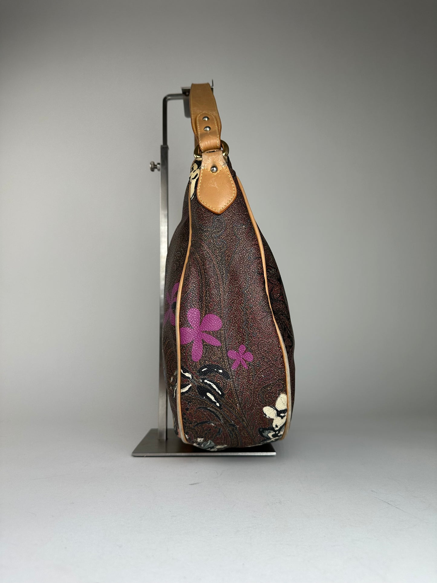Vintage Etro Canvas Hobo Bag Brown