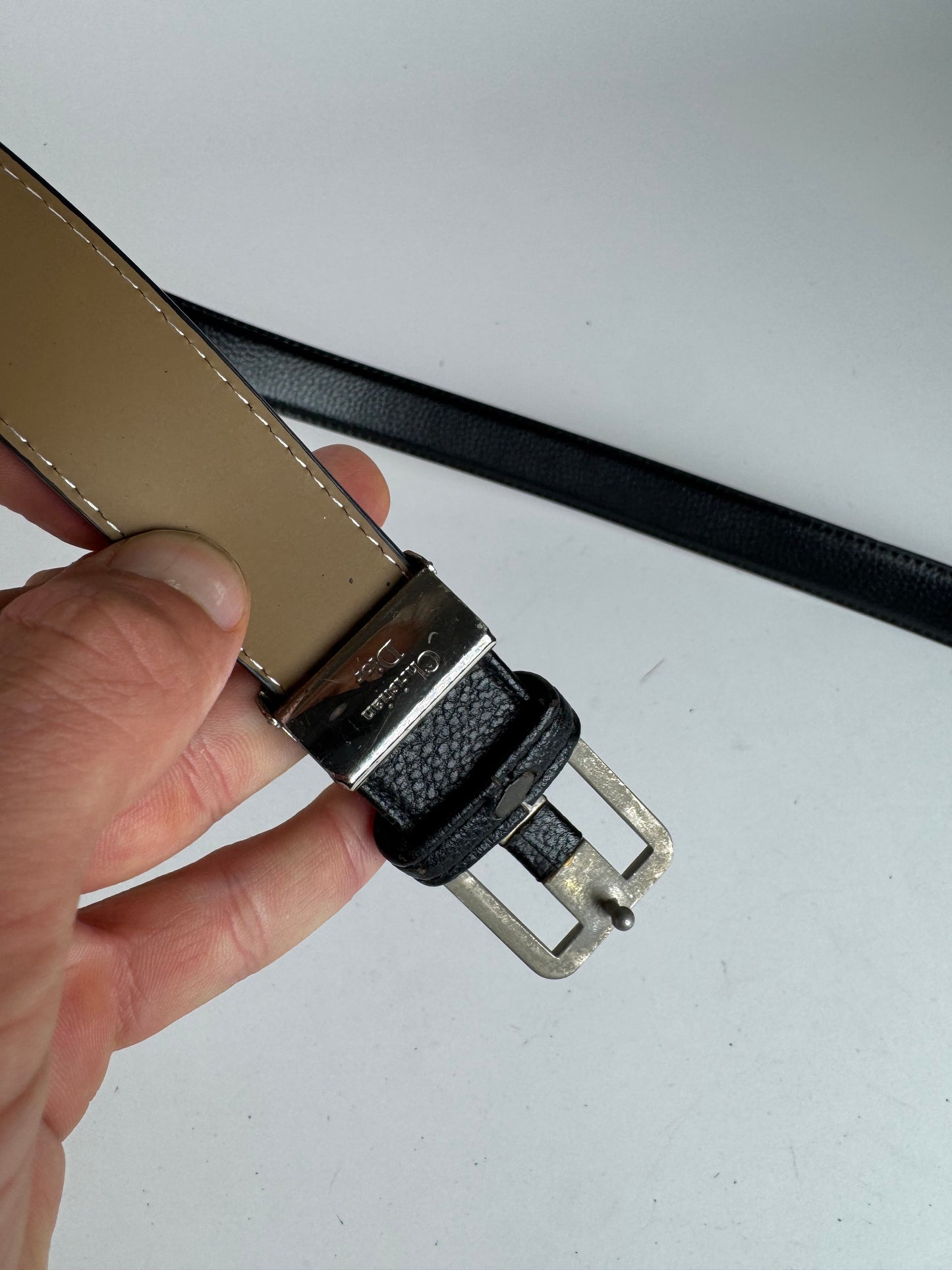 Vintage Dior leather belt black