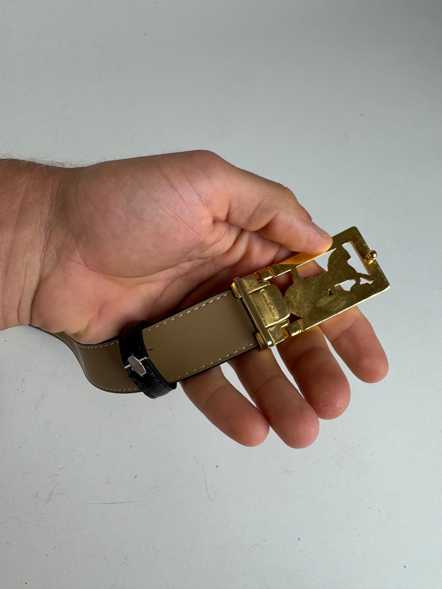 Vintage Celine Paris Leather belt black