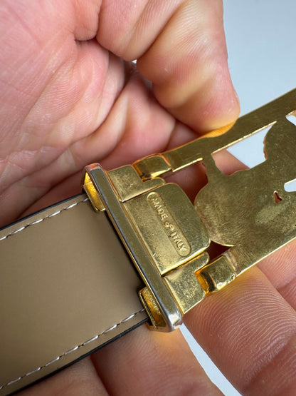 Vintage Celine Paris Leather belt black