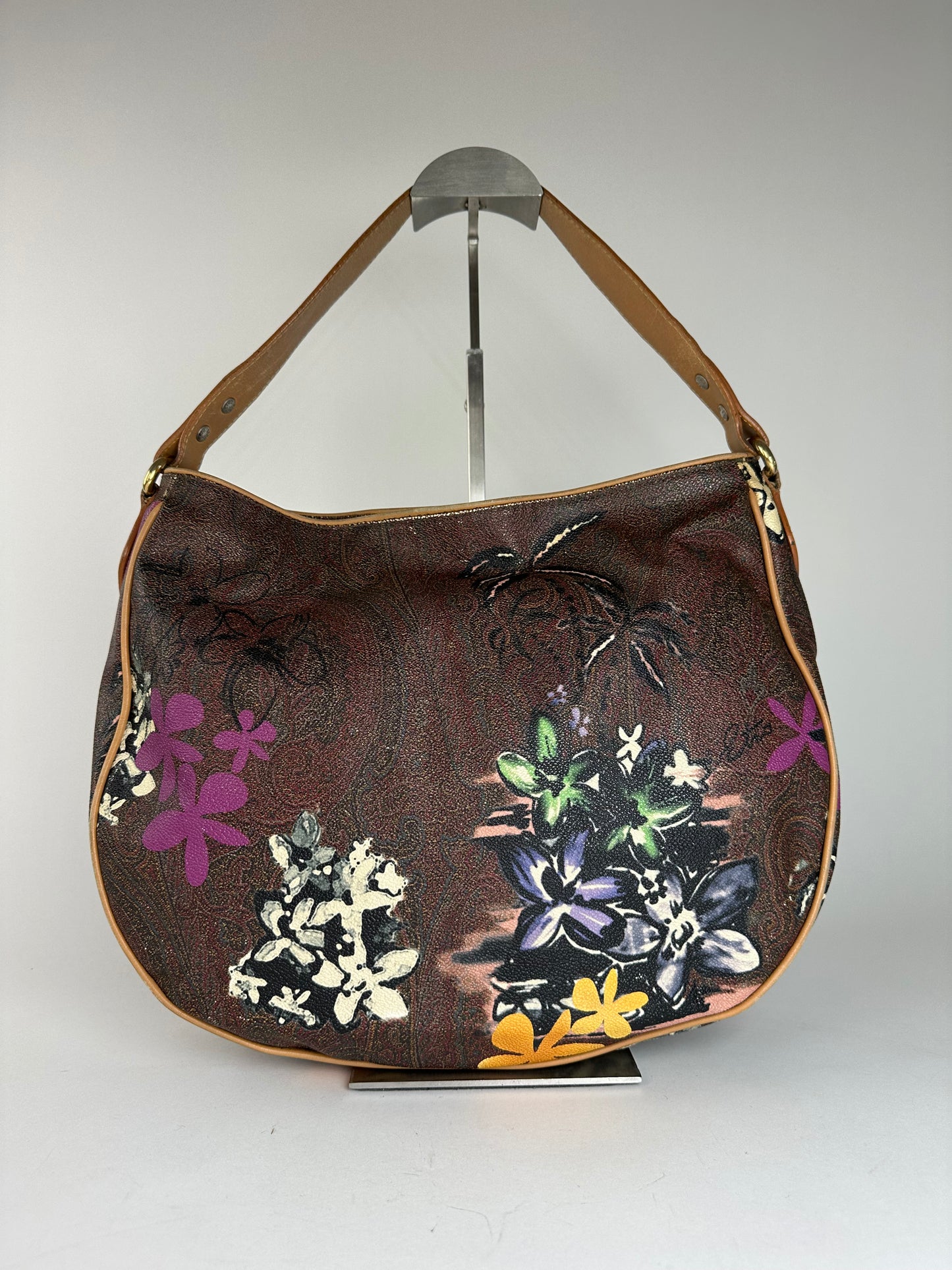 Vintage Etro Canvas Hobo Bag Brown