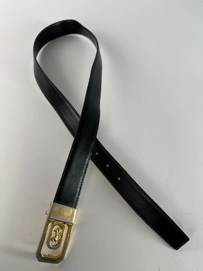 Vintage Celine Paris Leather Belt Black / Brown