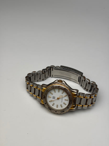 Vintage Givenchy Stainless Steel Bracelet Watch Silver Gold