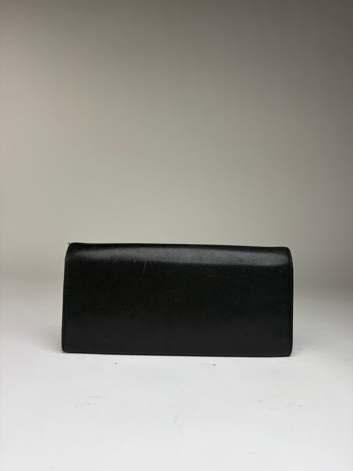 Vintage Celine Smooth Leather Bifold Wallet c. 1998 Black