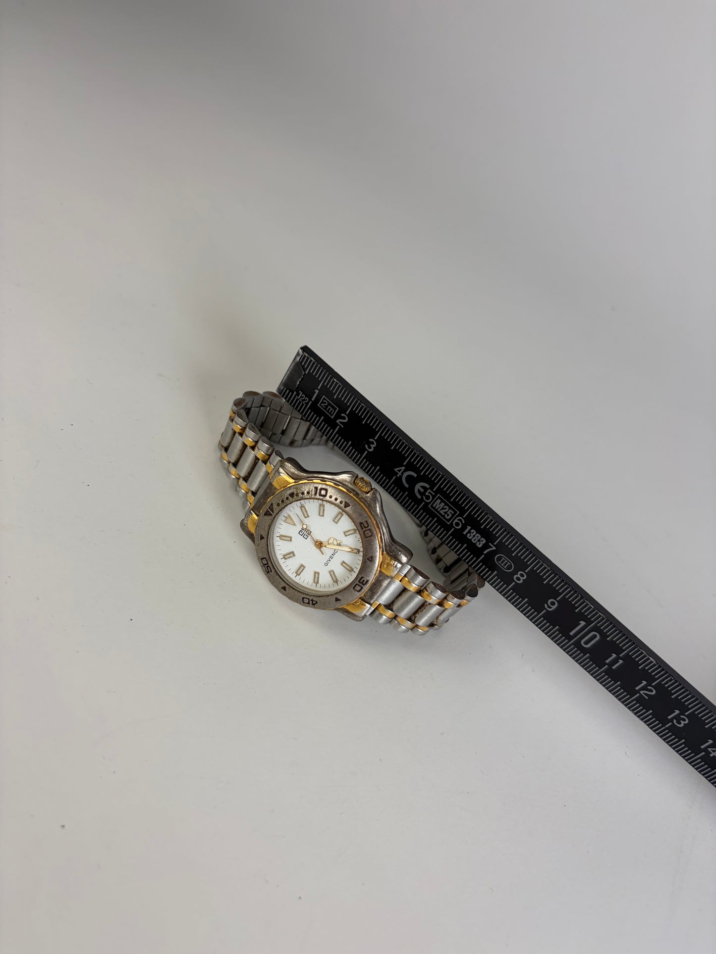 Vintage Givenchy Stainless Steel Bracelet Watch Silver Gold