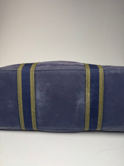 Vintage Hermes Cotton Tote Bag Navy
