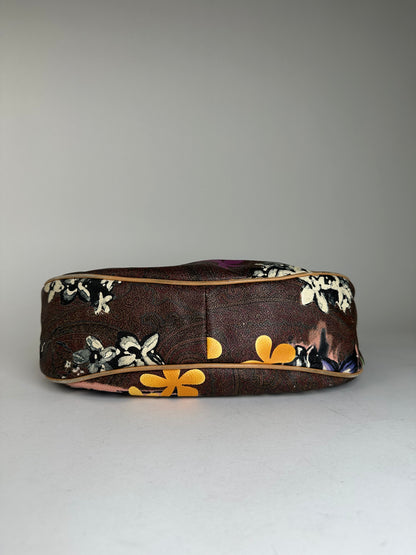Vintage Etro Canvas Hobo Bag Brown