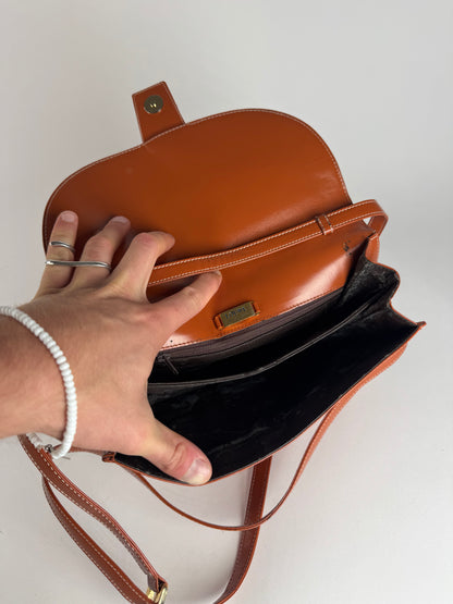 Vintage Loewe Madrid Leather Bag brown orange