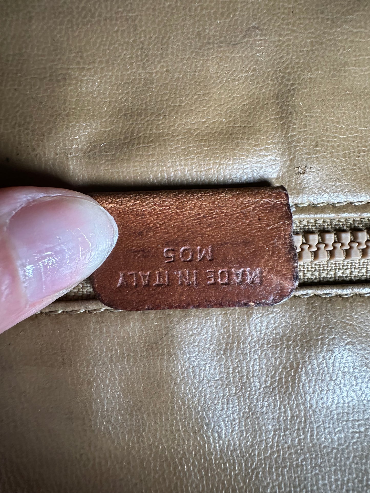 Vintage Celine Coated Canvas Pouch Brown Dark Brown Gold