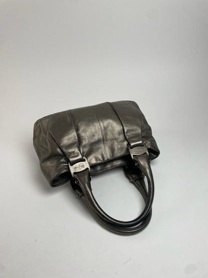 Vintage Salvatore Ferragamo Leather Handbag Silver