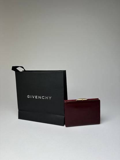 Vintage Givenchy Ostrich / Leather Card Holder Purple