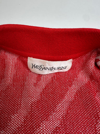 Vintage Yves Saint Laurent Knitted Zebra Dress Late 1990s Red White M