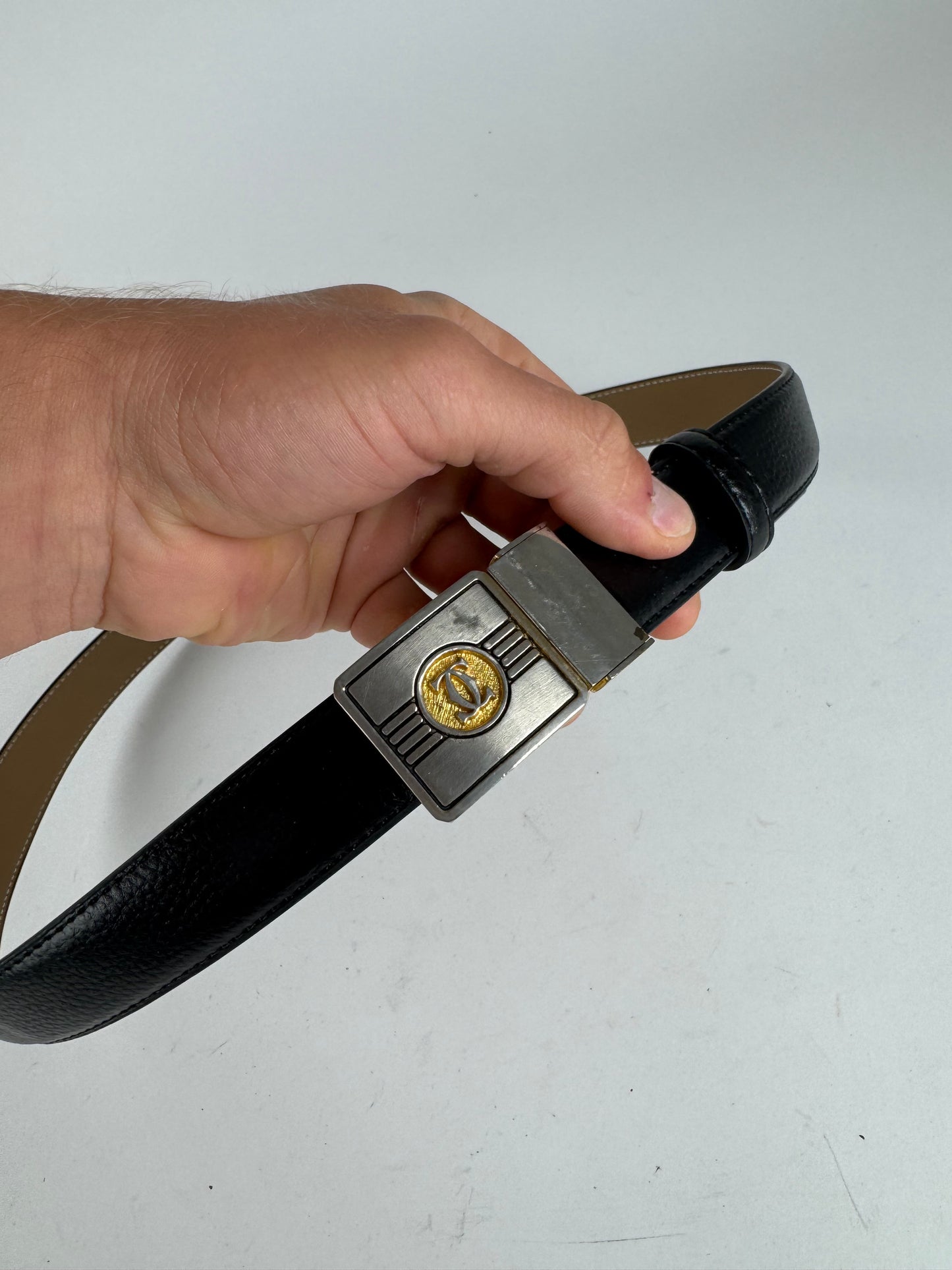 Vintage Cartier Leather belt black