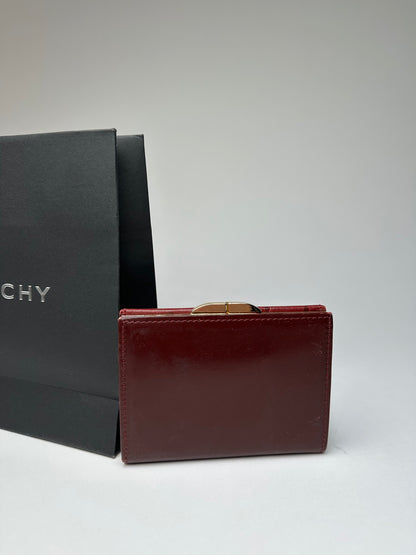 Vintage Givenchy Ostrich / Leather Card Holder Purple