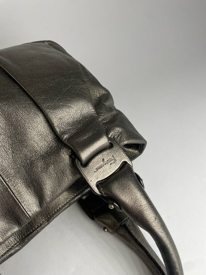 Vintage Salvatore Ferragamo Leather Handbag Silver