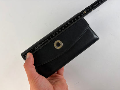 Vintage Celine Smooth Leather Bifold Wallet c. 1998 Black