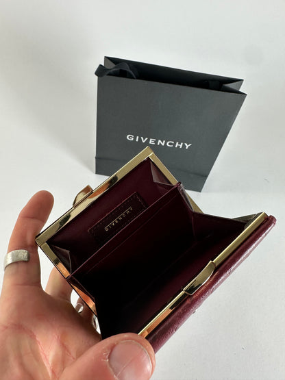 Vintage Givenchy Ostrich / Leather Card Holder Purple