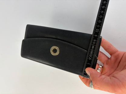 Vintage Celine Smooth Leather Bifold Wallet c. 1998 Black