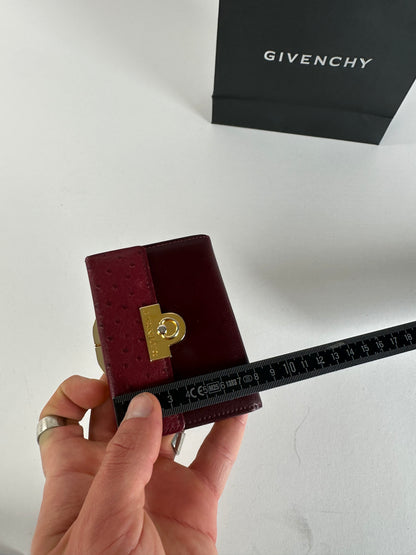 Vintage Givenchy Ostrich / Leather Card Holder Purple