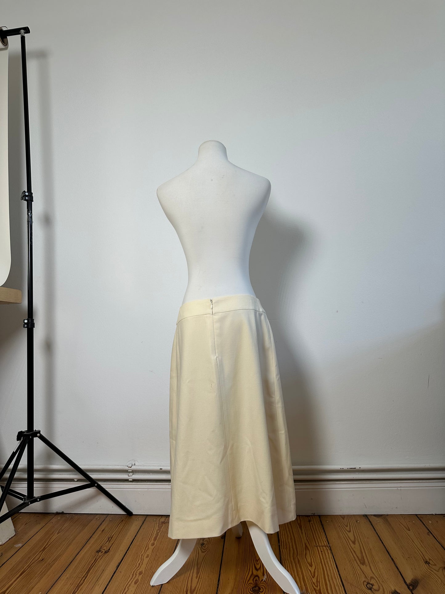 Vintage Celine Cotton Blend Skirt Cream L