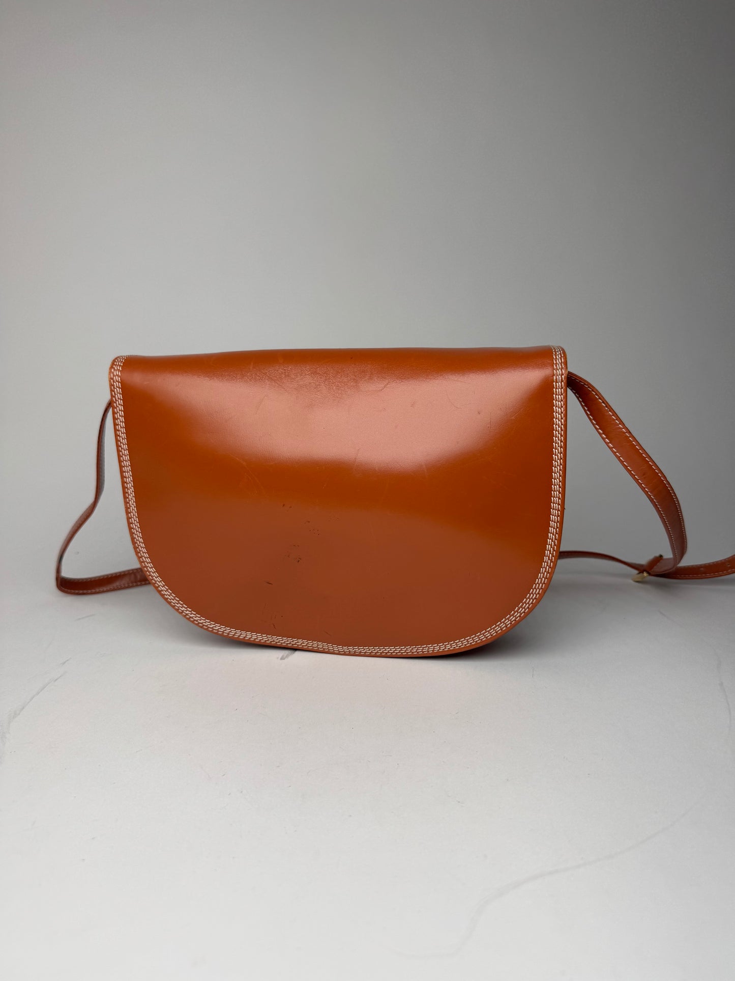 Vintage Loewe Madrid Leather Bag brown orange