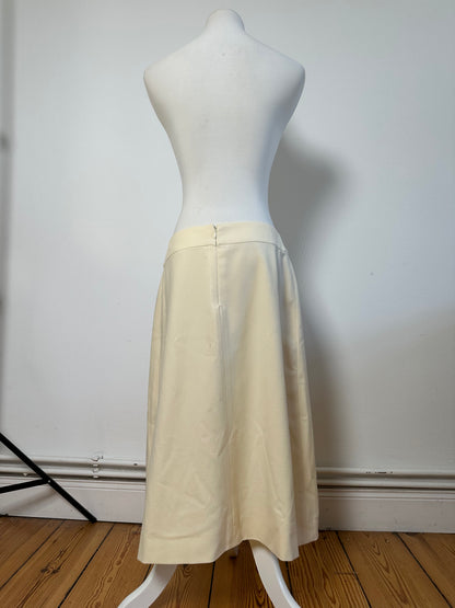 Vintage Celine Cotton Blend Skirt Cream L
