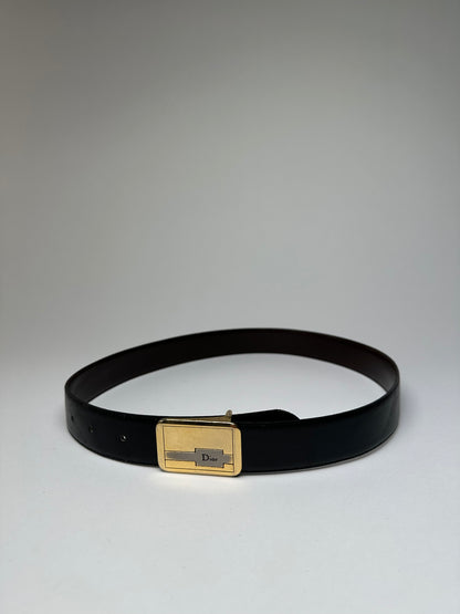 Vintage Dior Leather Belt Black Brown