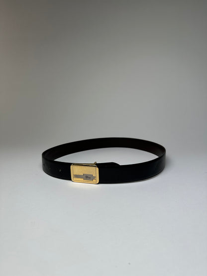 Vintage Dior Leather Belt Black Brown