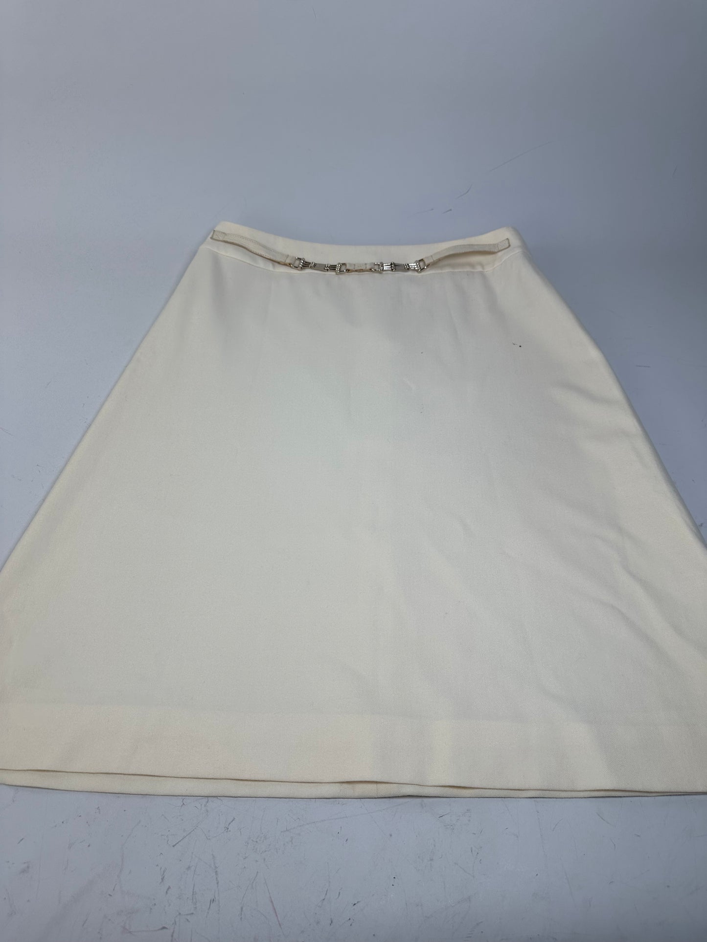 Vintage Celine Cotton Blend Skirt Cream L