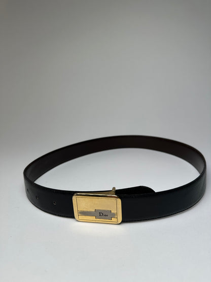 Vintage Dior Leather Belt Black Brown