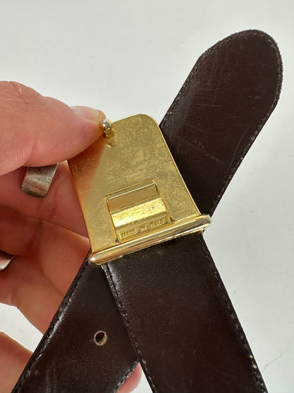 Vintage Dior Leather Belt Black Brown
