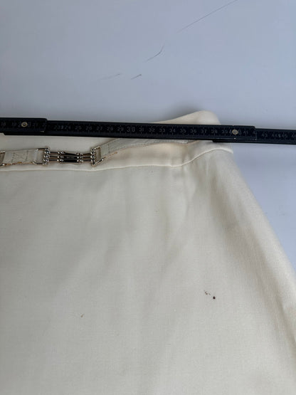 Vintage Celine Cotton Blend Skirt Cream L