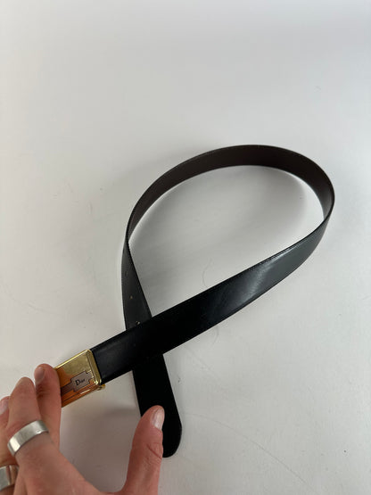 Vintage Dior Leather Belt Black Brown