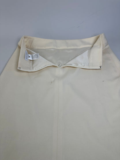Vintage Celine Cotton Blend Skirt Cream L