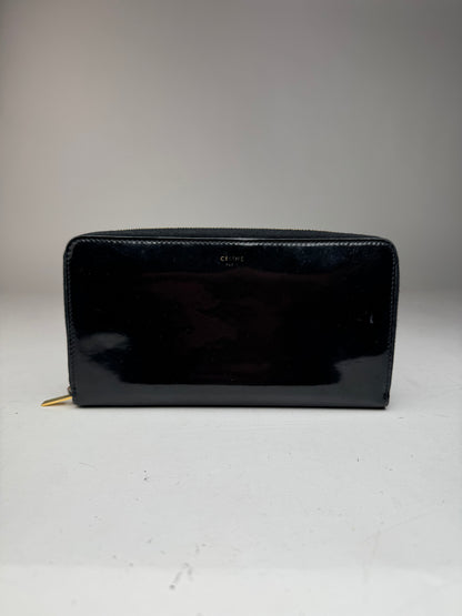 Vintage Celine Paris Patent Leather Wallet black