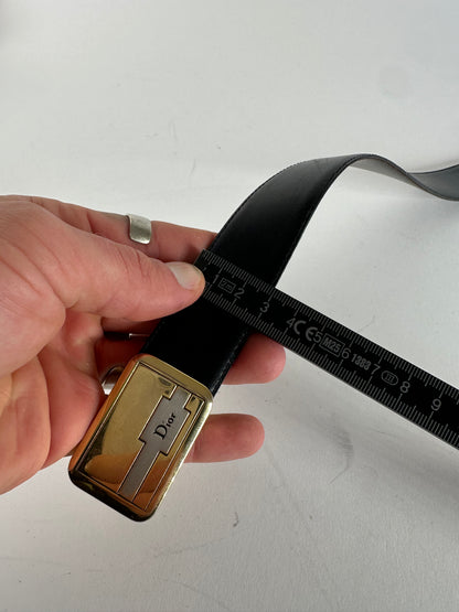 Vintage Dior Leather Belt Black Brown