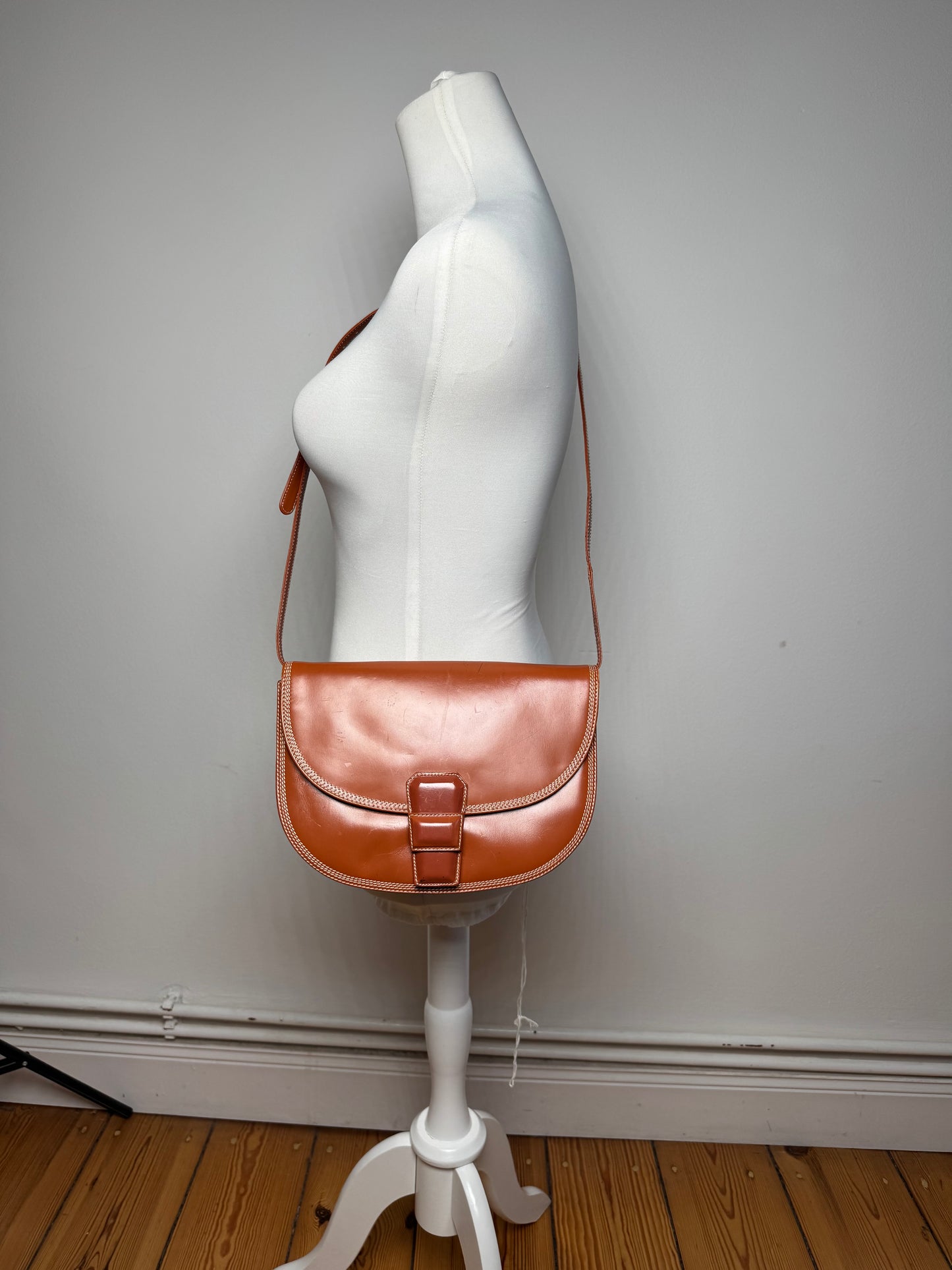 Vintage Loewe Madrid Leather Bag brown orange