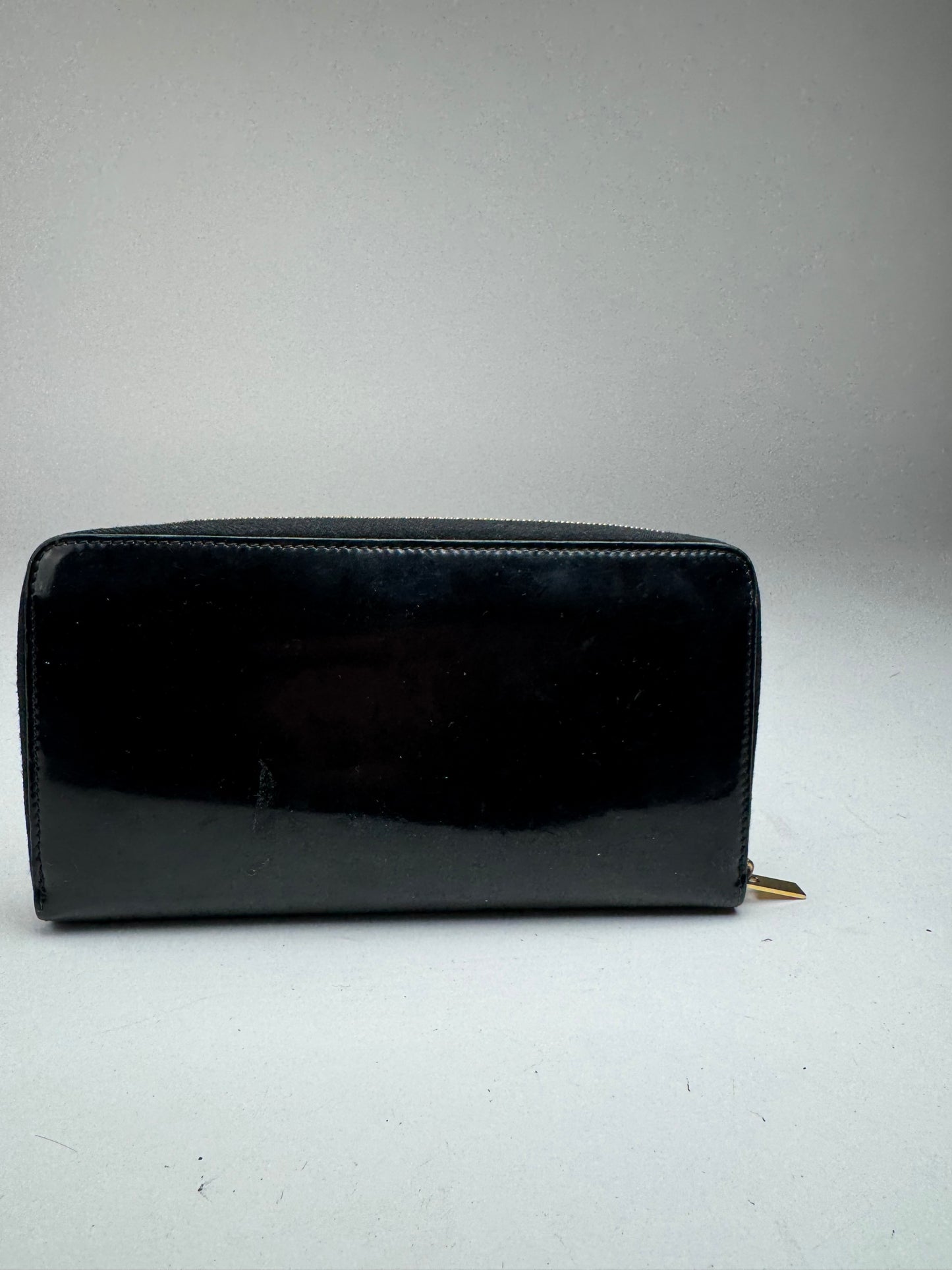 Vintage Celine Paris Patent Leather Wallet black