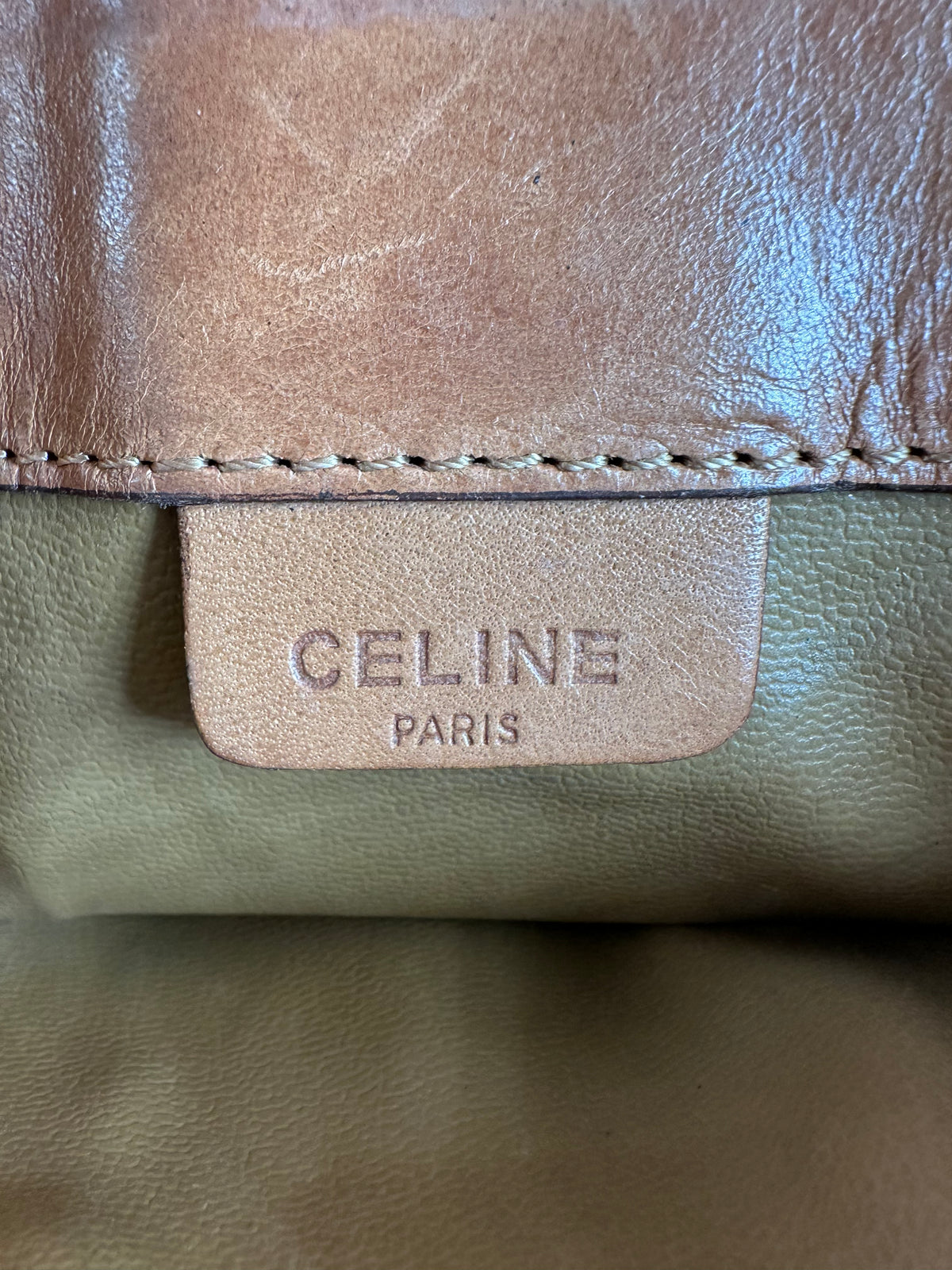 Vintage Celine Macadam Canvas Flap Clutch Late 1980s Beige Brown