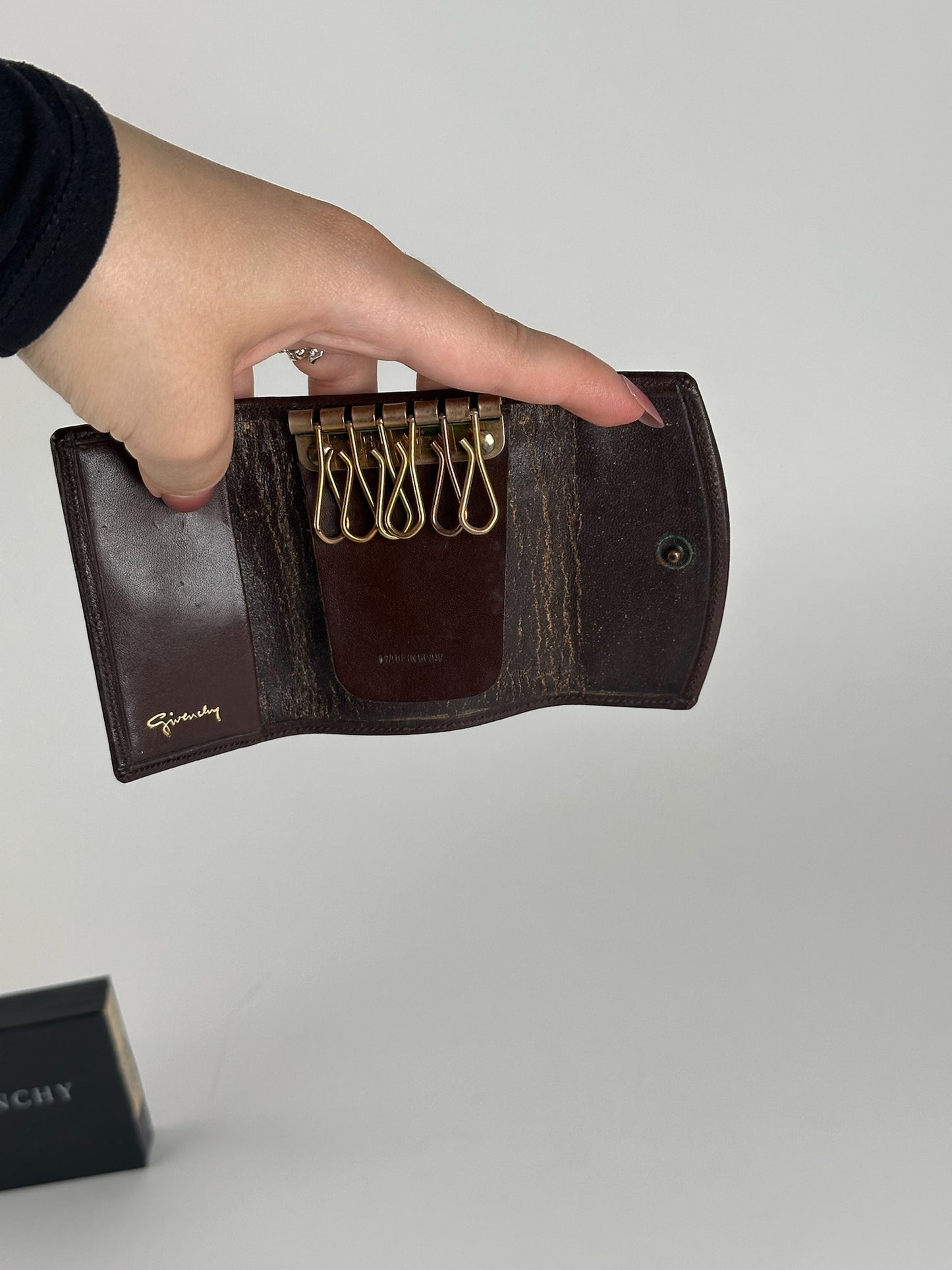 Vintage Givenchy Leather Key Holder Brown