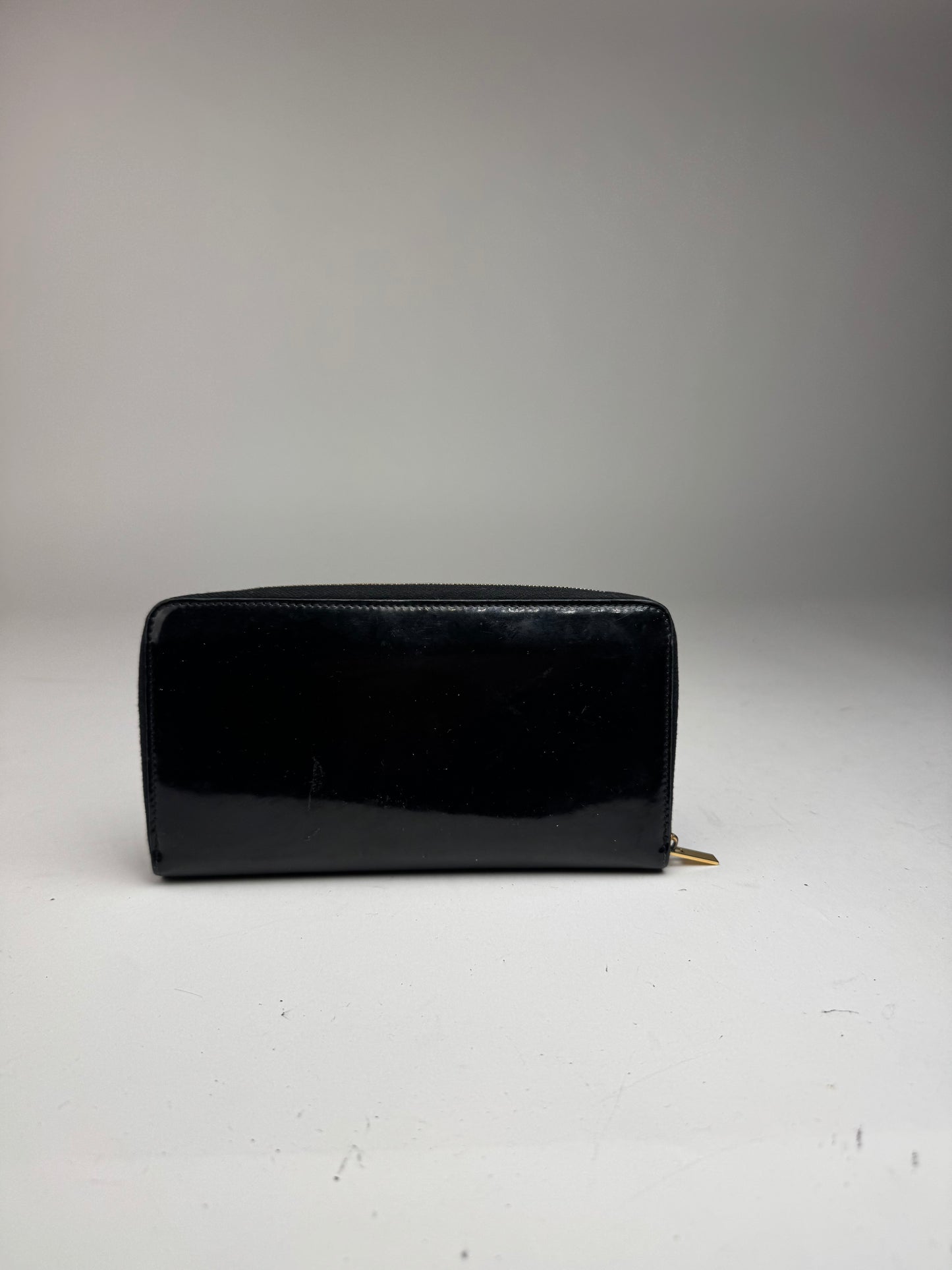 Vintage Celine Paris Patent Leather Wallet black
