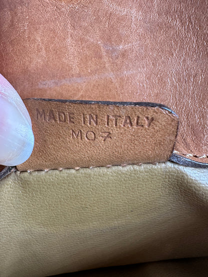 Vintage Celine Macadam Canvas Flap Clutch Late 1980s Beige Brown