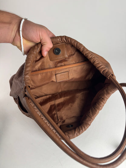 Vintage Issey Miyake Leather Bag brown