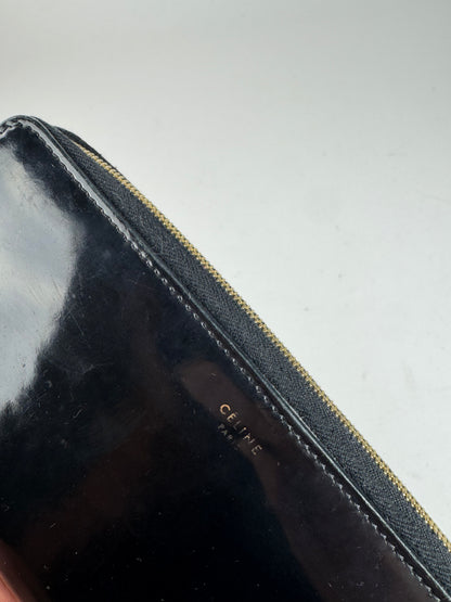 Vintage Celine Paris Patent Leather Wallet black