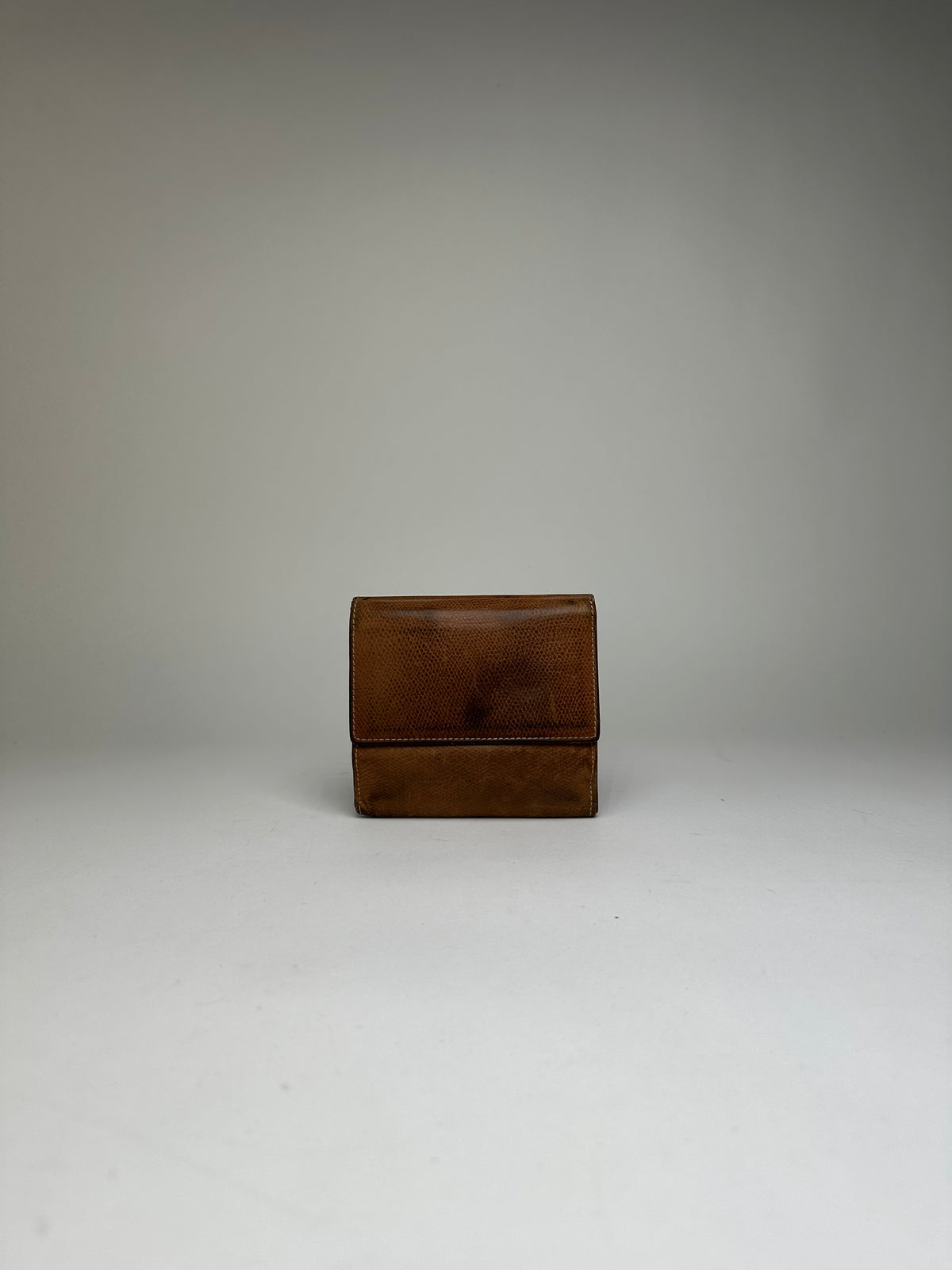 Vintage Loewe Grained Leather Bifold Wallet Late 1990s Brown