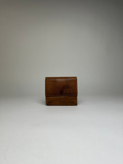 Vintage Loewe Grained Leather Bifold Wallet Late 1990s Brown