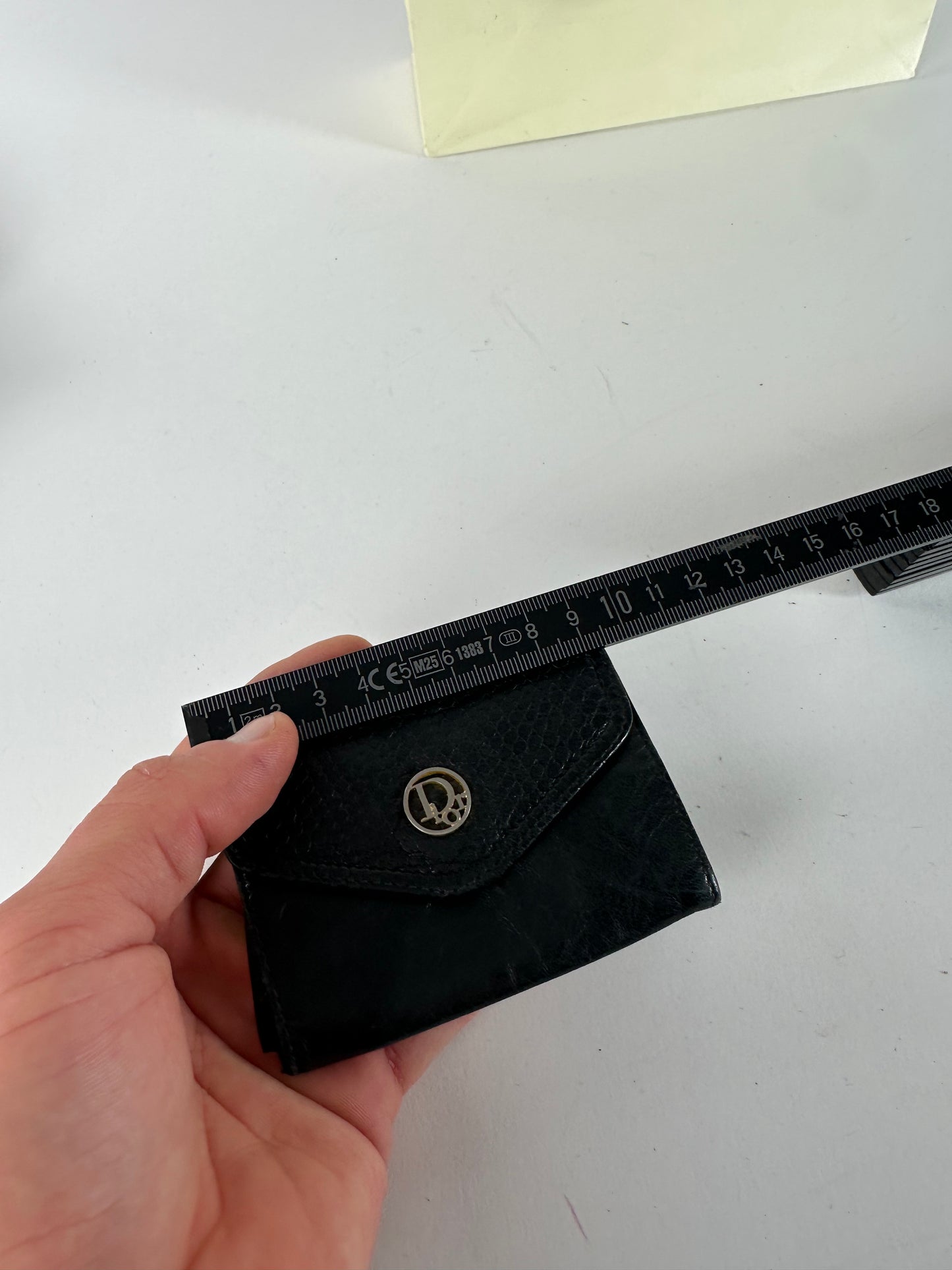 Vintage Dior Snake Emblossed Leather Card Holder Black