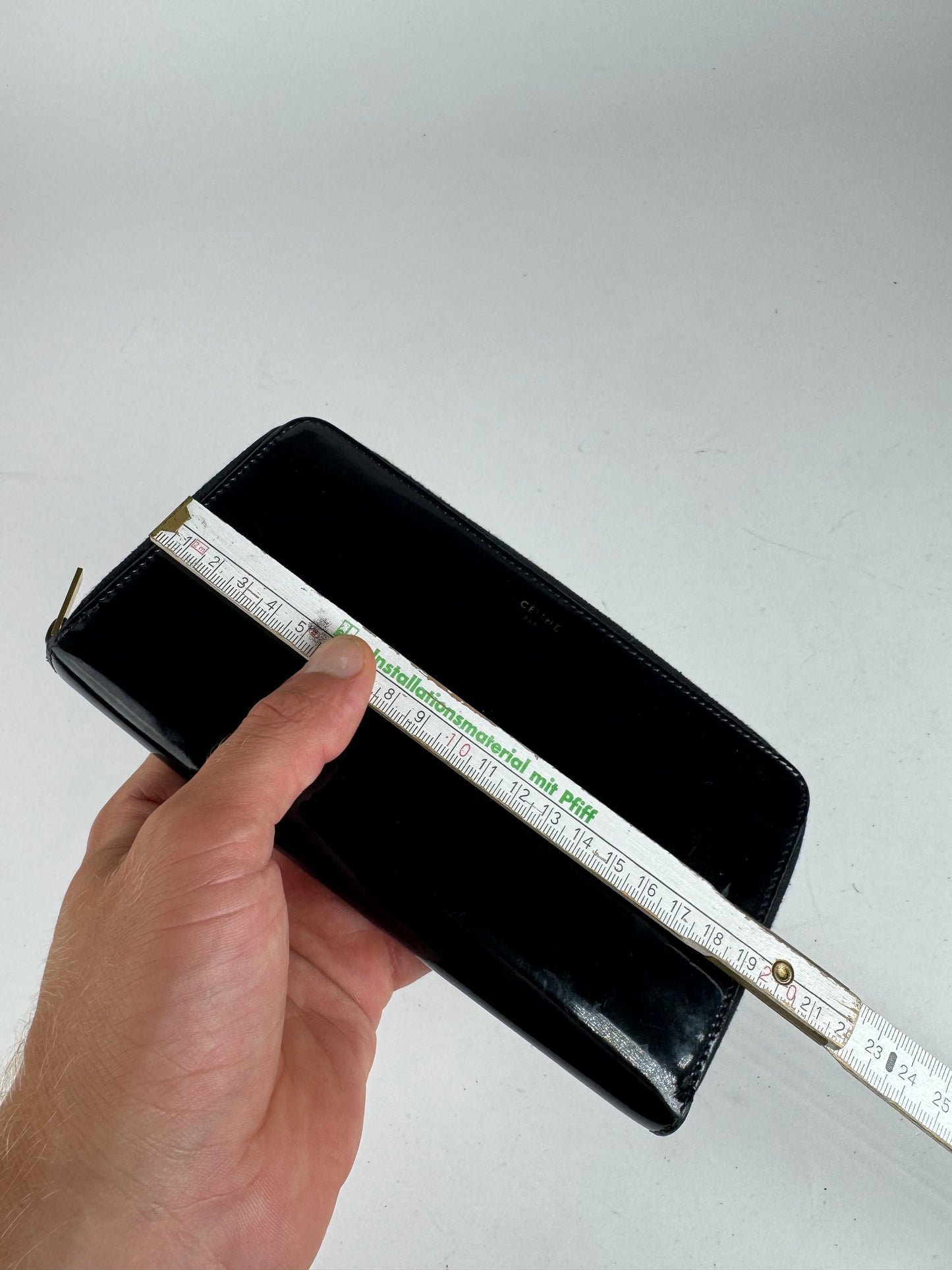 Vintage Celine Paris Patent Leather Wallet black