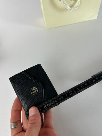 Vintage Dior Snake Emblossed Leather Card Holder Black
