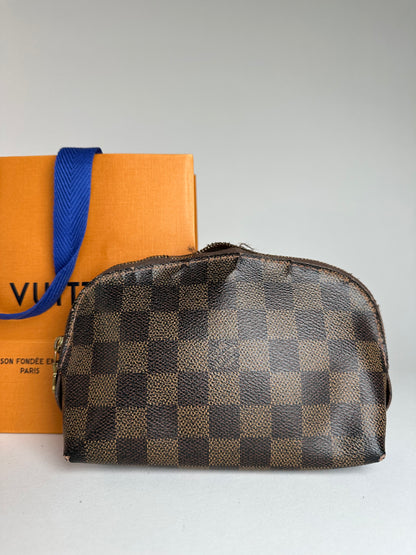 Vintage Louis Vuitton Damier Monogram Leather Clutch / Mini Bag Brown